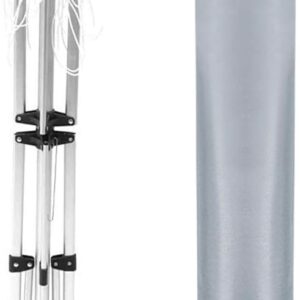 WINSOME Rotary Washing Line Cover Waterproof Polyester Fabric with Zip - Heavy Duty Rotary Clothes Line Cover - Weather Resistant Rotary Line Cover Garden Rotary Dryer and Airer Cover | Silver