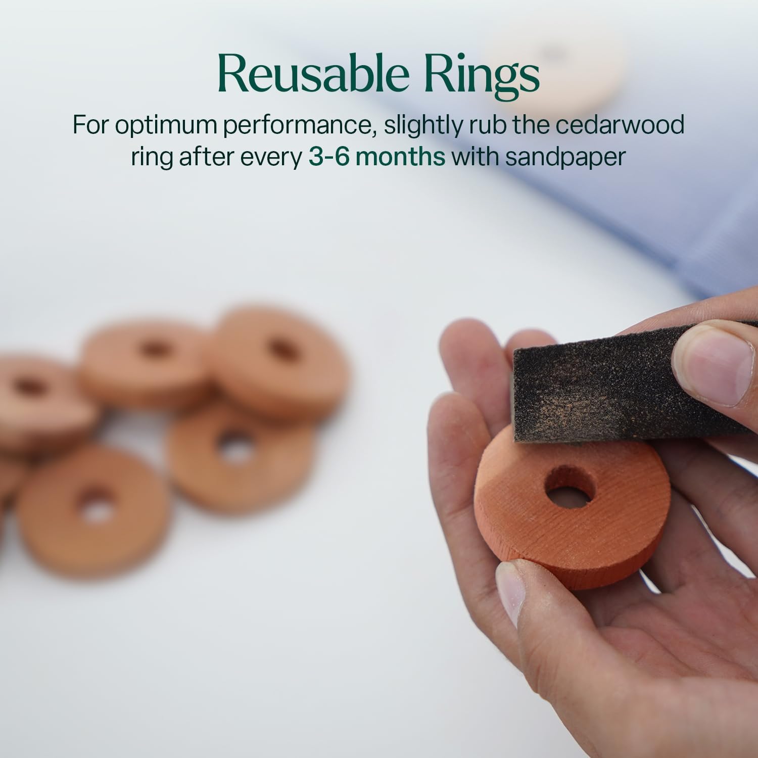 Cedarwood Moth Repellent for Wardrobes and Drawers - 48 Pcs 100% Natural Cedar Rings Moth Repellent for Clothes, Wardrobe Storage, & Pantry - Ideal Moth Killer & Insect Repellent Cedar Wood Rings - Image 5