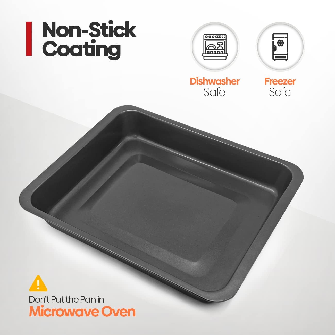 Roasting Tins for Ovens (38 x 30 x 6cm) | Oven Tray Non Stick Roasting Tray Heavy Duty Carbon Steel with Deep Sides Perfect as Baking Tray & Lasagne Dish | Grey - Image 7