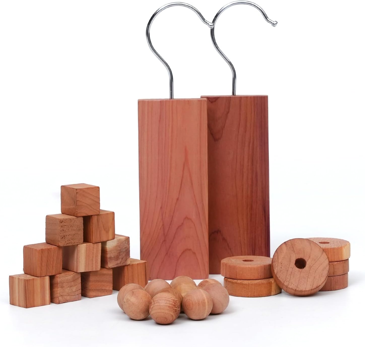 WINSOME 28 Pieces Cedar Wood Moth Repellent for Wardrobes, Anti Moth Repellent Cedar Blocks for Clothes Protection Cedar Wood Discs Aromatic Cedar Wood Balls Hangers Rings