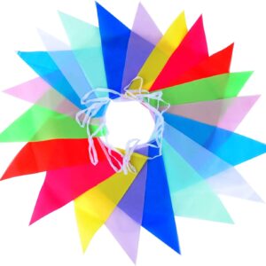 Multi Coloured Buntings Banner - Double Sided Pennant Indoor & Outdoor, Birthday Party Decoration | Waterproof Soft Polyester Fabric | 10 Metre (33 Feet) Long 20 Flags