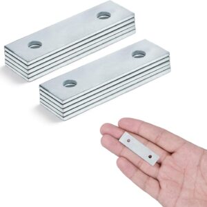 Winsome Flat Metal Brackets for Wood | 10 Pcs Galvanised Steel Straight Mending Plates (2 inches) | Metal Joining Plate for Repairing Shelves, Tables, Cabinets, Chairs, | Straight Wood Furniture Bracket