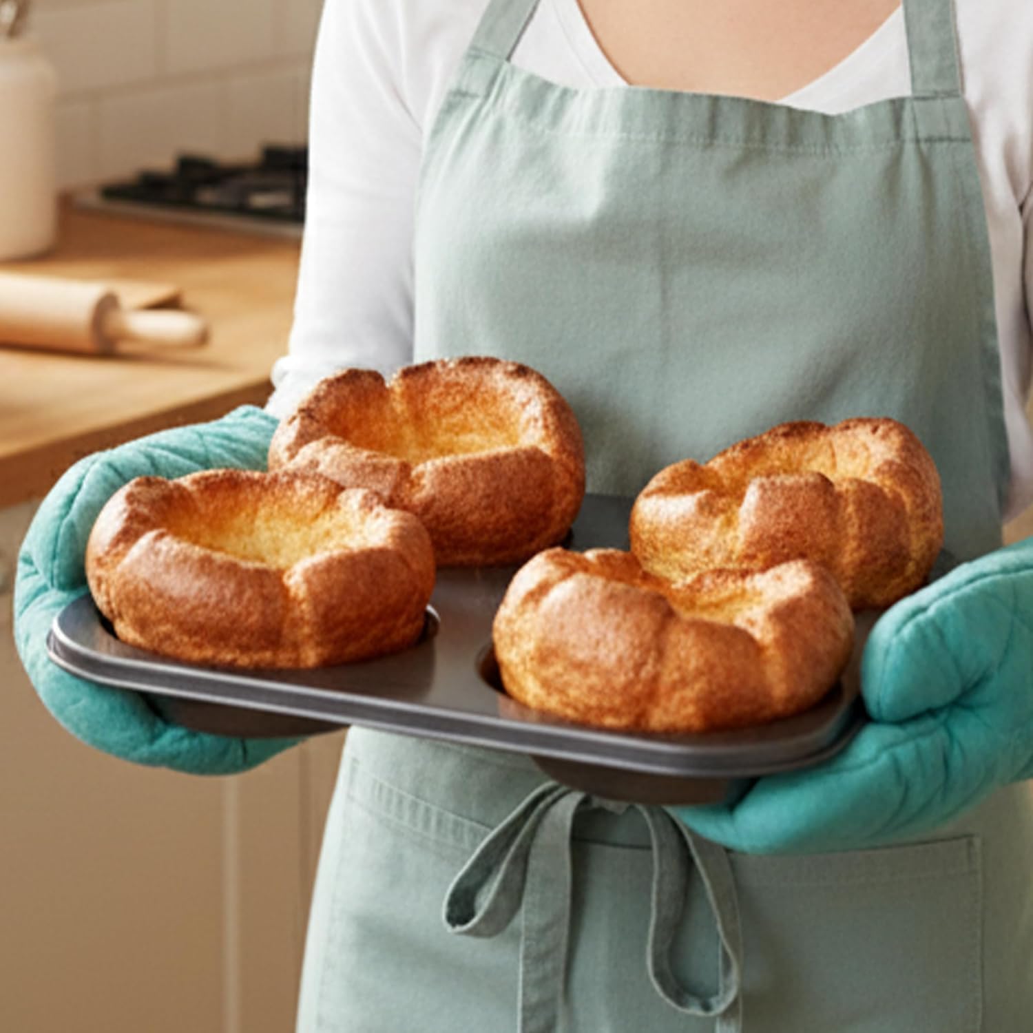 WINSOME Yorkshire Pudding Tray 4 Cup Muffins Bakeware Tins & Trays Premium Nonstick Cupcake Tray for Oven Baking Roasting Tin (Pack of 1) - Image 6