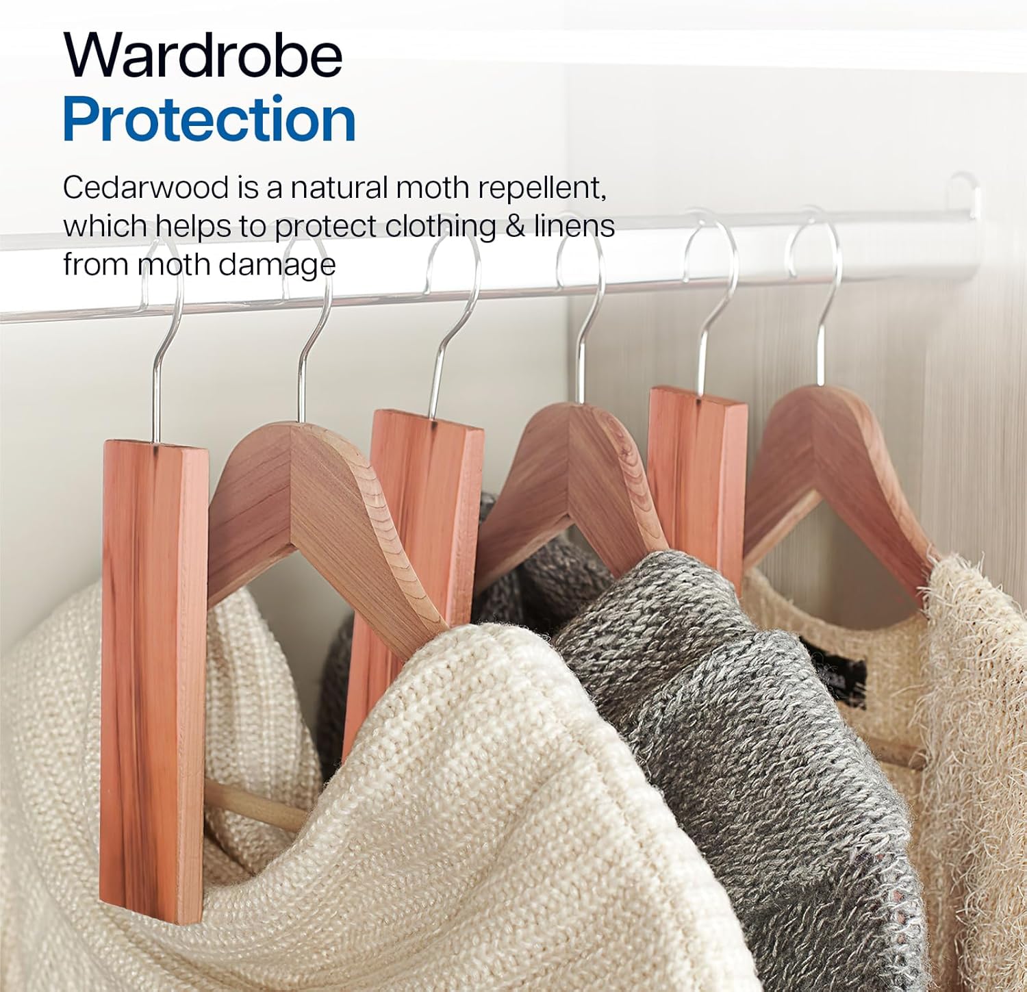 WINSOME 28 Pieces Cedar Wood Moth Repellent for Wardrobes, Anti Moth Repellent Cedar Blocks for Clothes Protection Cedar Wood Discs Aromatic Cedar Wood Balls Hangers Rings - Image 4