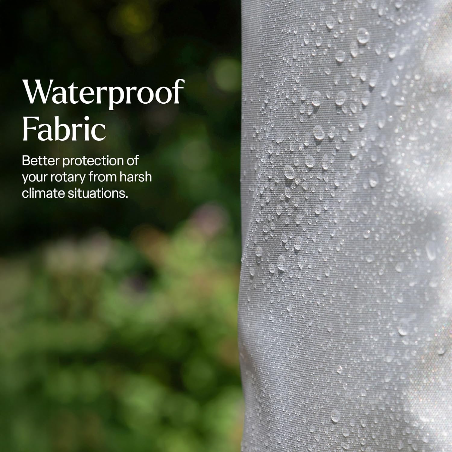 WINSOME Rotary Washing Line Cover Waterproof Polyester Fabric with Zip - Heavy Duty Rotary Clothes Line Cover - Weather Resistant Rotary Line Cover Garden Rotary Dryer and Airer Cover | Silver - Image 5
